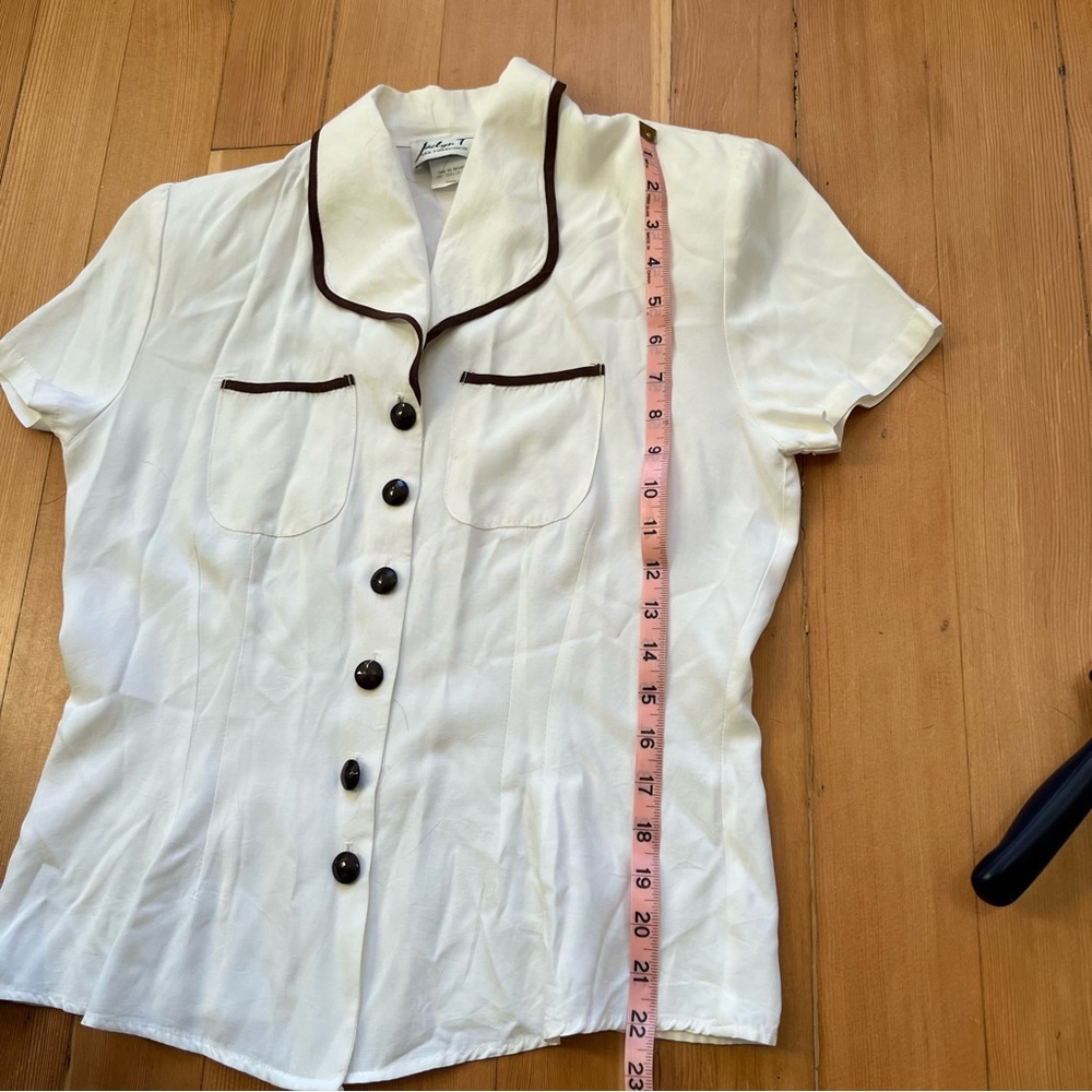 Vintage Structured Button Blouse S - image 7